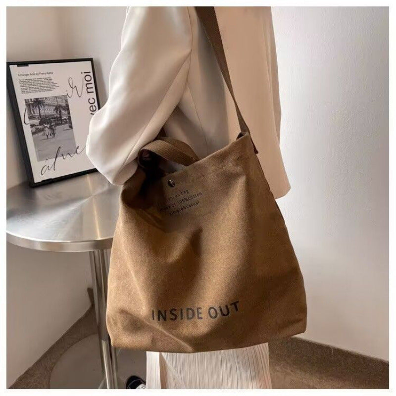 Canvas Crossbody Bag Men's Handbag Commuting Bag Male College Student Class Bag Shoulder Bag Large Capacity Backpack