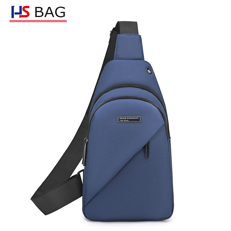 Silk Chest Bag Autumn New Large Capacity Casual Men's Bag Lightweight Simple Water-Resistant Oxford Cloth Crossbody Backpack