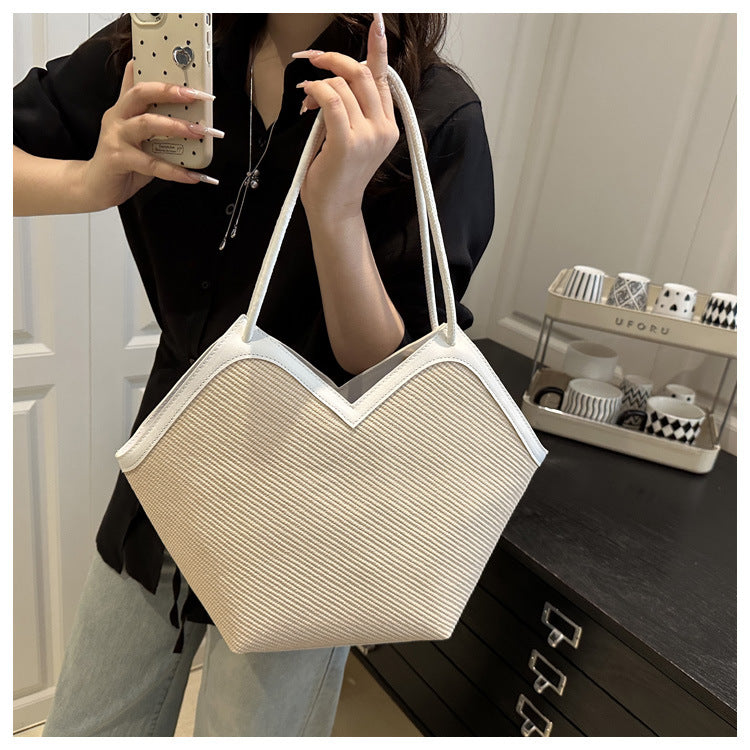 Summer Patchwork Large Capacity Women2025New Fashionable Loose Style Trendy New Casual Tote Shoulder Underarm Bag