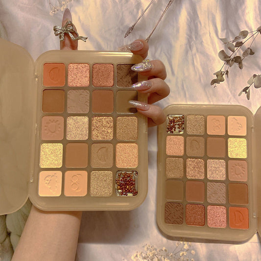 【48Delivery Within Hours】DIKALU Chestnut20Color Eyeshadow Palette Pearlescent Matte Earth Color Pomegranate Seed Crispy