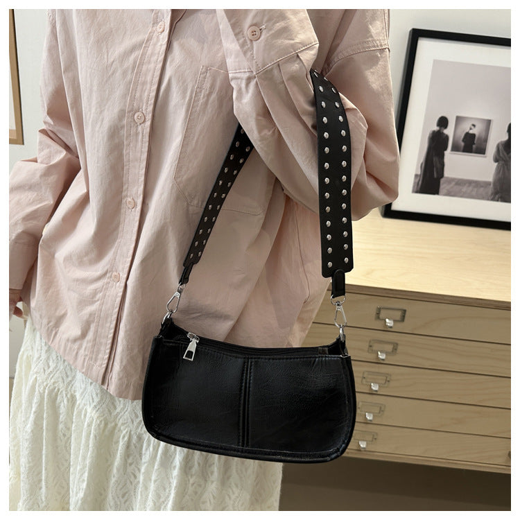 Crossbody Pouch2025Spring New Underarm Bag Niche Handbag Versatile Commuter Single Shoulder Underarm Rivet Women's Bag