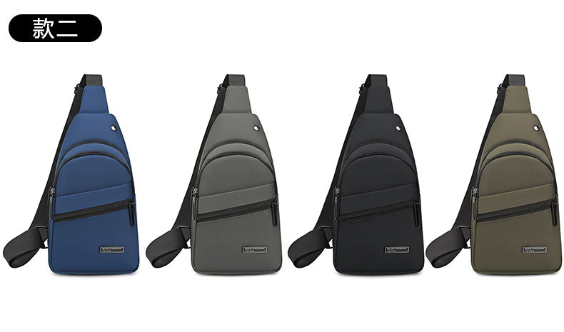 Silk Chest Bag Autumn New Large Capacity Casual Men's Bag Lightweight Simple Water-Resistant Oxford Cloth Crossbody Backpack