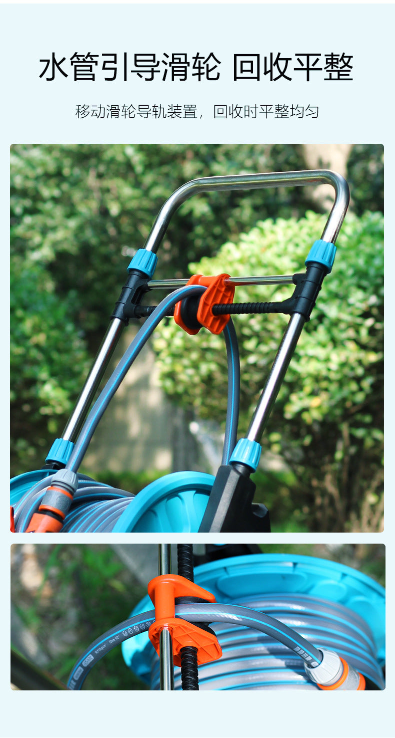 Extra Large Mobile Wheeled Rack Water Pipe Storage Rack Garden Watering Hose Reel Car Wash Water Gun Hose Manufacturer Direct