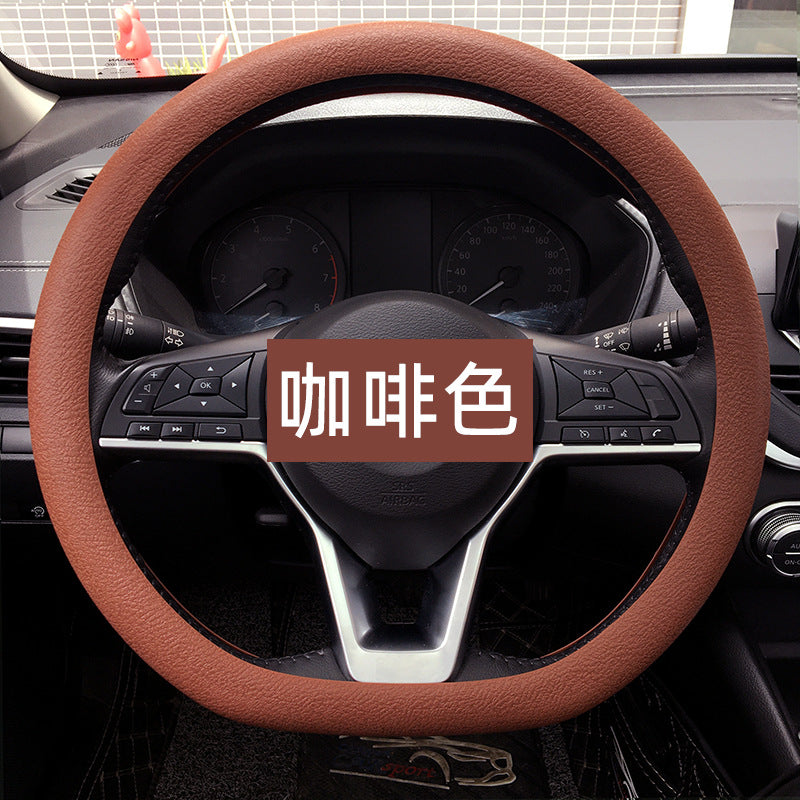 【批发代发】优质硅胶方向盘套汽车超薄圆d型皮纹无味把套代发夏