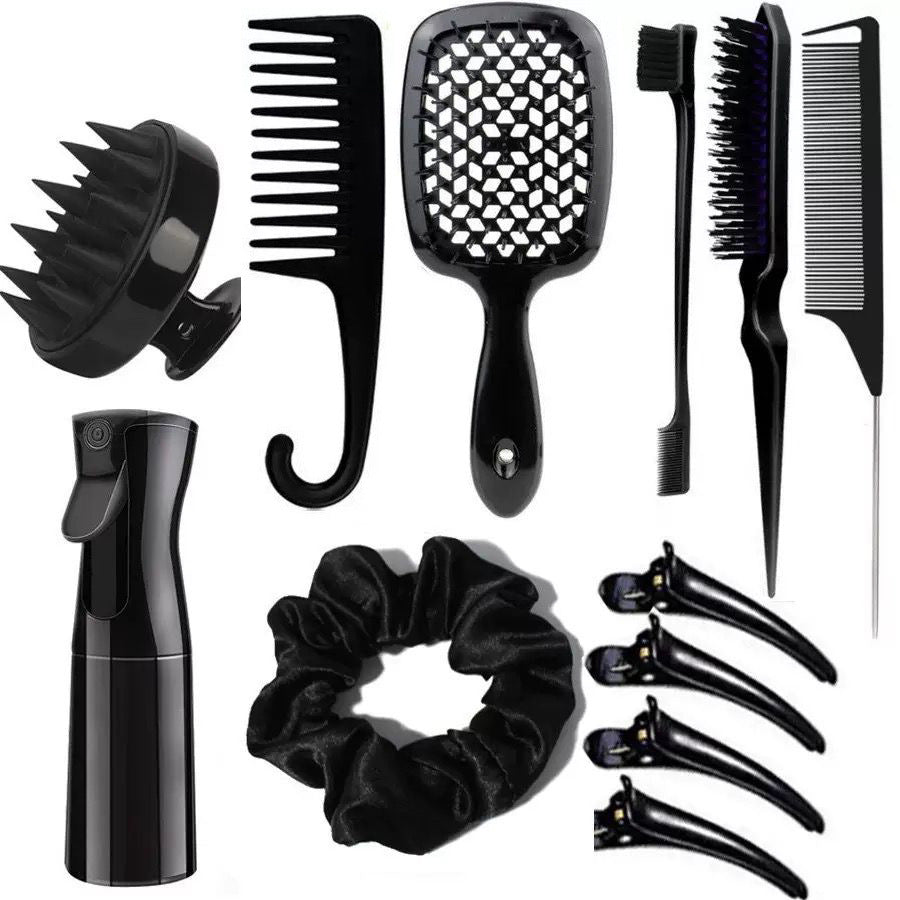 Manufacturer27Hair Washing Brush Scalp Massage Spray Bottle Dispenser Hollow Comb Styling Smooth Hair Comb Hairdressing Set