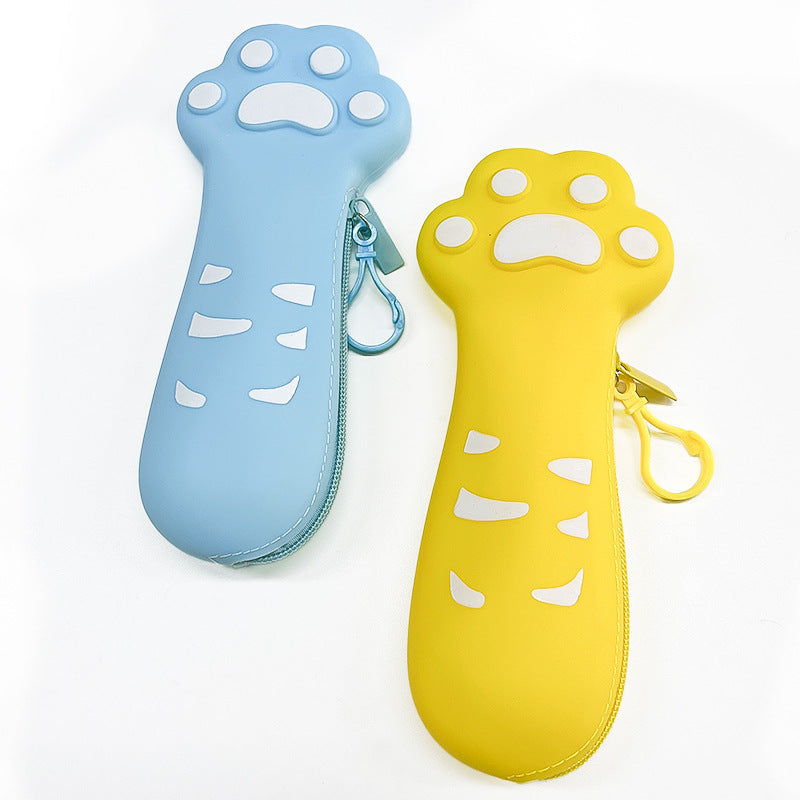 Leden Silicone Cat Paw Pencil Case Study Supplies Pencil Box Good Stationery Box Elementary School Student Stationery Bag Creative Stationery http://detail.1688.com/offer/857407678709.html