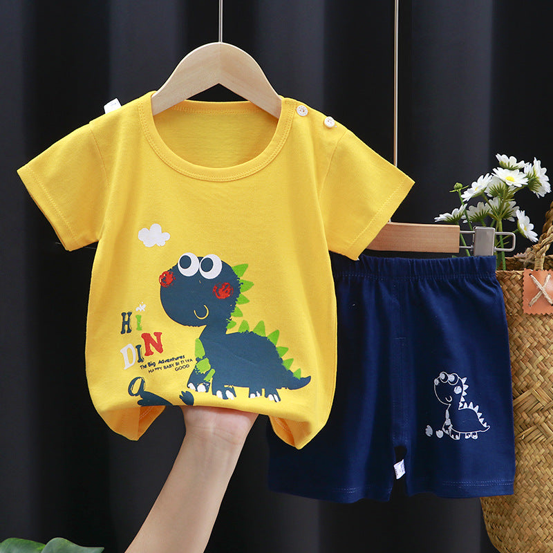 Children's Summer Short Sleeve Set a Cotton-like Boys' and Girls' Clothing t T-shirt Baby Summer Clothing2025Children's Clothing