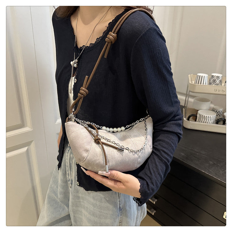French Niche Ox Horn Bag for Women Shoulder Bag2025New Fashion Dumpling Bag Versatile Simple Crossbody Bag Export