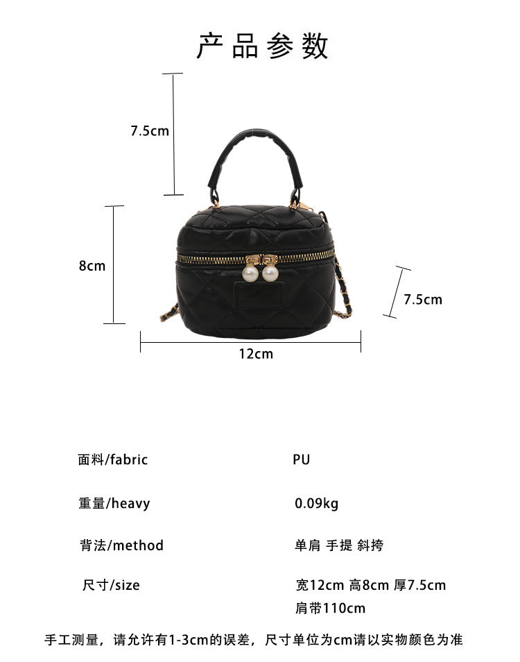 Women's Spring Summer Bag2025New Diamond Chain Bag High-End Fashionable Crossbody Bag Versatile Handheld Small Square Bag