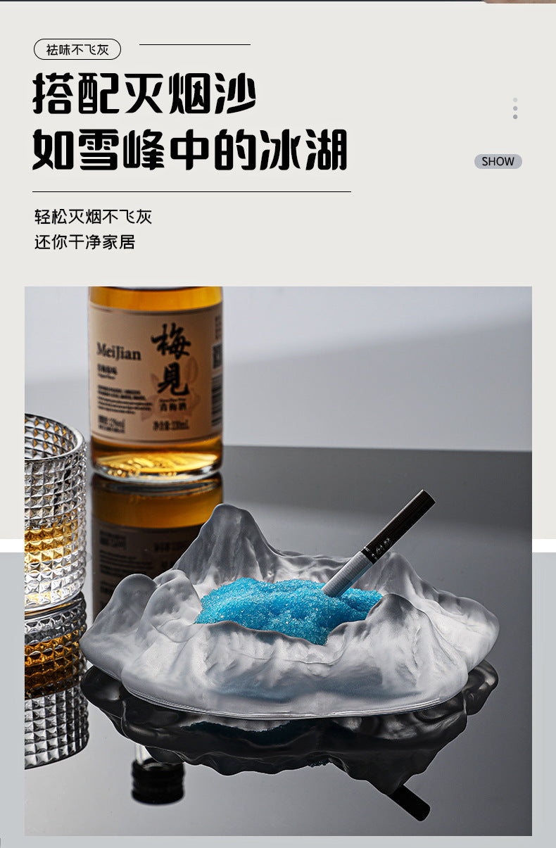 Internet Celebrity Light Luxury Iceberg Ashtray Home Coffee Table Cigar Ashtray Nordic Office Desktop Ornament Decoration Anti-Fly Ash