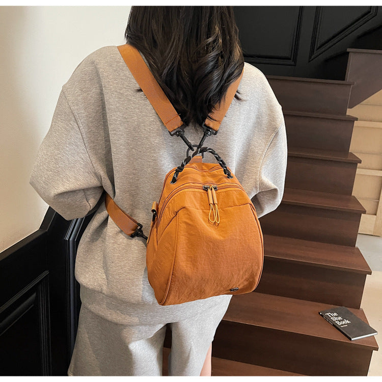 Cross-Border New Japanese Style Shell Small Backpack for Women, Commuting Versatile Crossbody Shoulder Bag, Fashionable Casual Mini Backpack