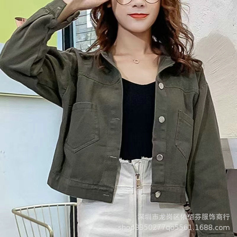 Spring and Autumn Foreign Trade Cross-Border Women's Denim Shirt Trendy Brand Korean Version Street Style Denim Top Women's Export Miscellaneous Denim Jacket