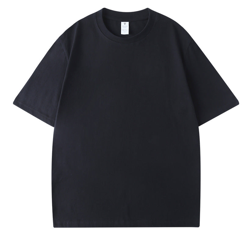 230G Men's Pure Cotton Crew Neck t Short-sleeve Drop Shoulder Cotton Workwear Printed Summer American Style oversize Men's Clothing t
