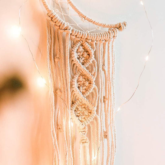 Cross-Border Hot-Selling European Style Artificial Woven Cotton Rope Tapestry Tassel Home Wall Hanging Decoration Soft Furnishing Collection Wholesale