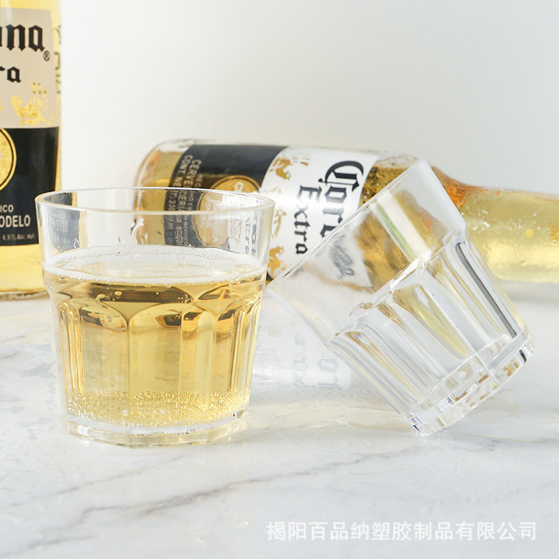 Acrylic Cup Shatterproof Beer Mug ktv Bar shot glass plastic transparent octagonal cup liquor glass pc Cup
