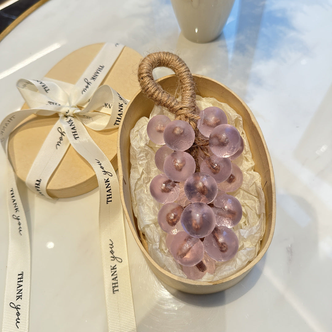 Crystal Grape Whole Bunch Soap Finished Product Simulation Soap Aromatherapy Soap Handmade Soap Gift Bath Bathroom Ornament Hanging Decoration