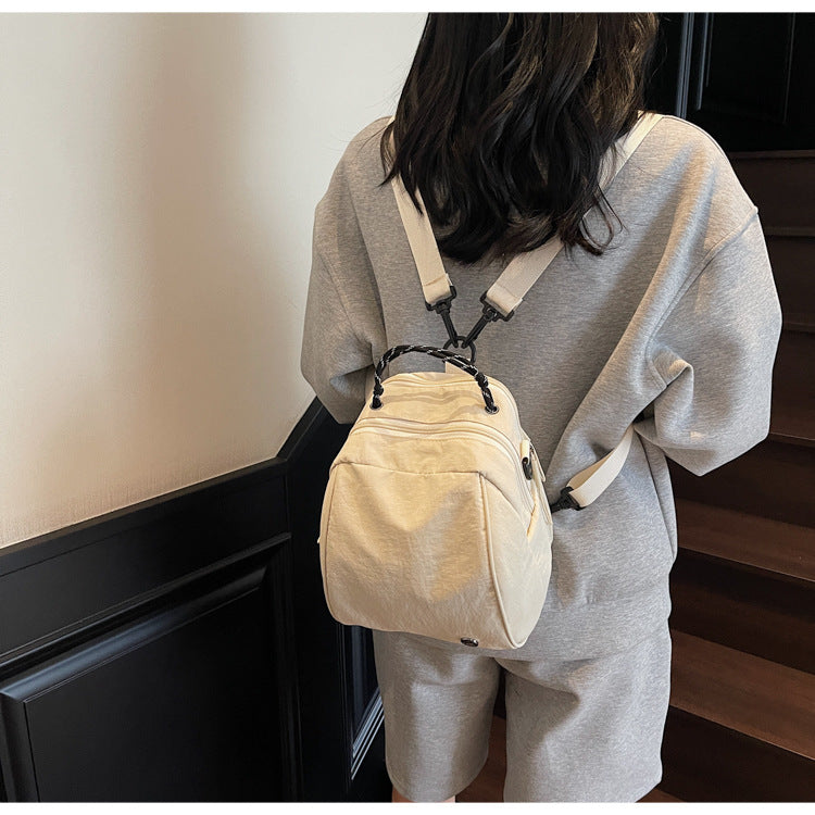 Cross-Border New Japanese Style Shell Small Backpack for Women, Commuting Versatile Crossbody Shoulder Bag, Fashionable Casual Mini Backpack