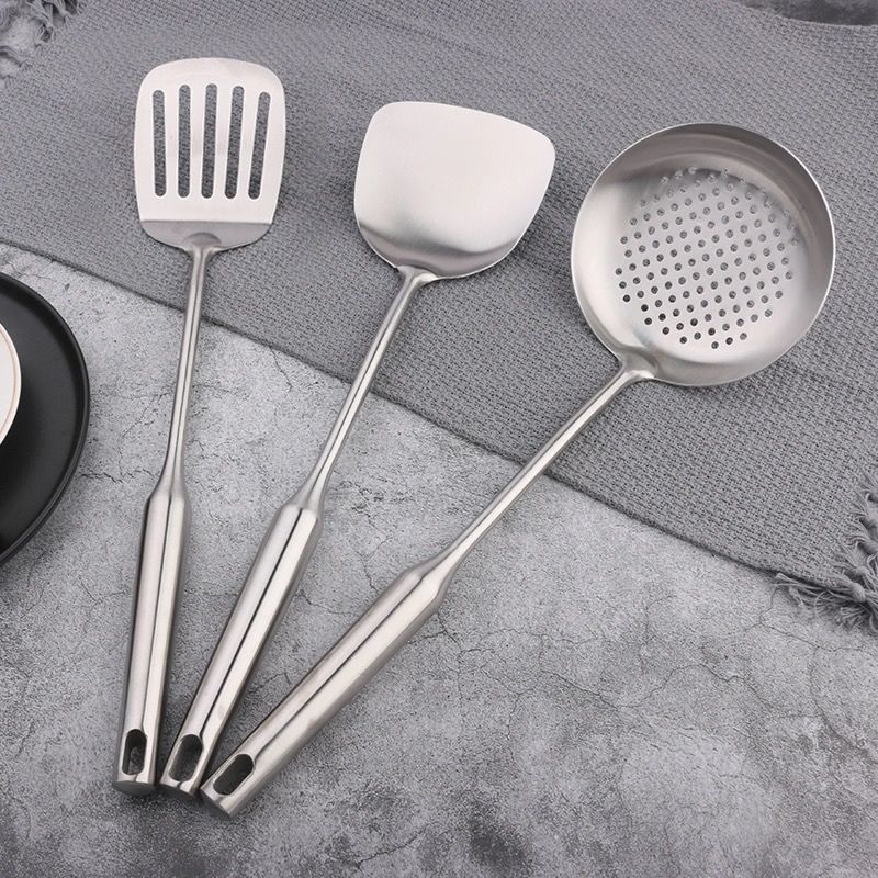 Thickened304Stainless Steel Spatula Set Cooking Spatula Kitchen Supplies Household Stirring Spoon Soup Spoon Colander Wholesale