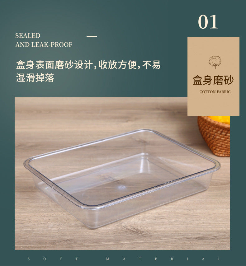 Acrylic Transparent Square Plate Cold Dish Display Plate Commercial Deli Stall Tray Rectangular Food Plastic Square Plate