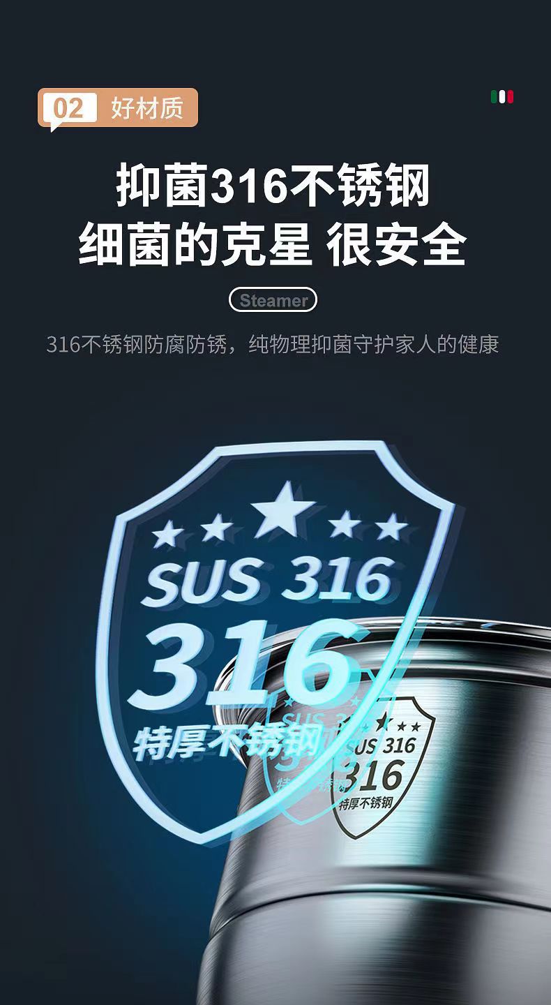 【Same Low Price】Steamer316Stainless Steel Household Food Grade304Thickened Soup Pot for Steaming Buns, Double Layer, Three or Four Layers, Compatible with Induction Cookers