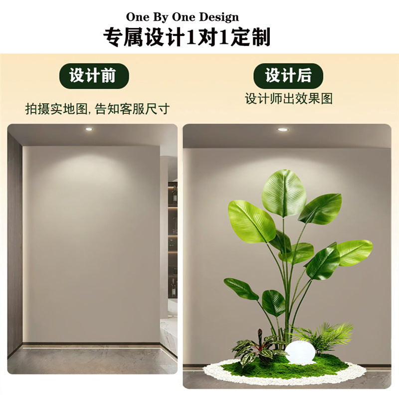 Artificial Plant Landscaping Large Anthurium Traveler's Palm Potted Plant Office Dining Room Staircase Under Cabinet Window Green Plant Decoration