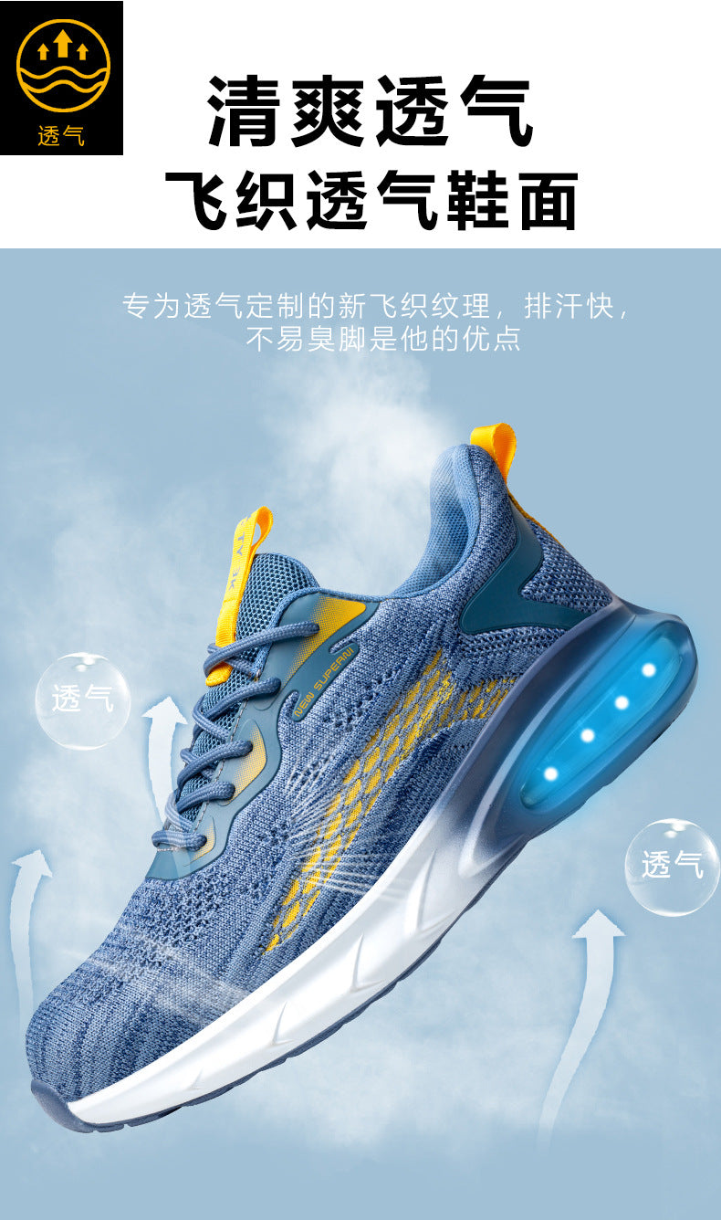Zhen Gu Cross-Border Safety Shoes for Men and Women, Air Cushion Shock Absorption, Anti-Smash, Anti-Puncture, Breathable Safety Shoes with Steel Toe Cap for Men