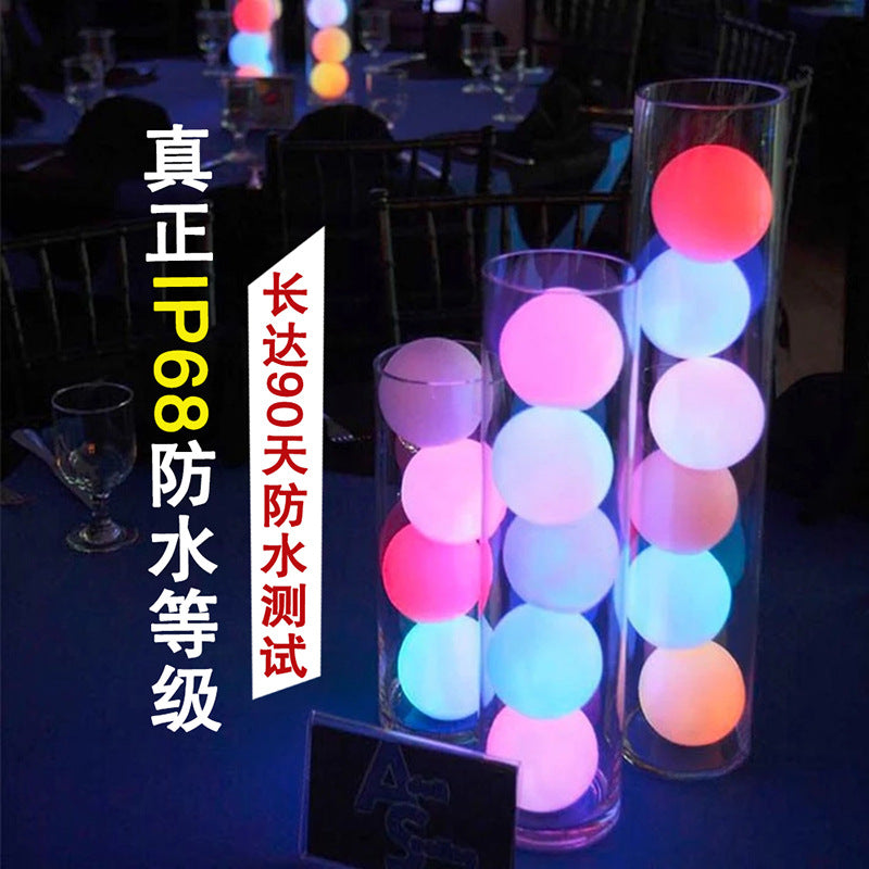 游泳池漂浮球灯防水玩具3D月球led发光圆球灯遥控可调光3D月球灯