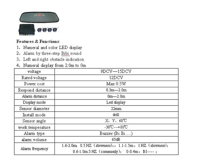 LED vehicle rearview Camera