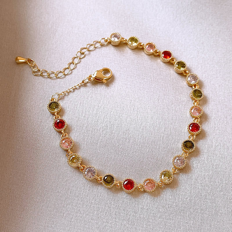 Medieval vintage Geometric Zircon Bracelet Simple Fashionable Elegant Versatile Bracelet Design Sense Niche Jewelry for Women