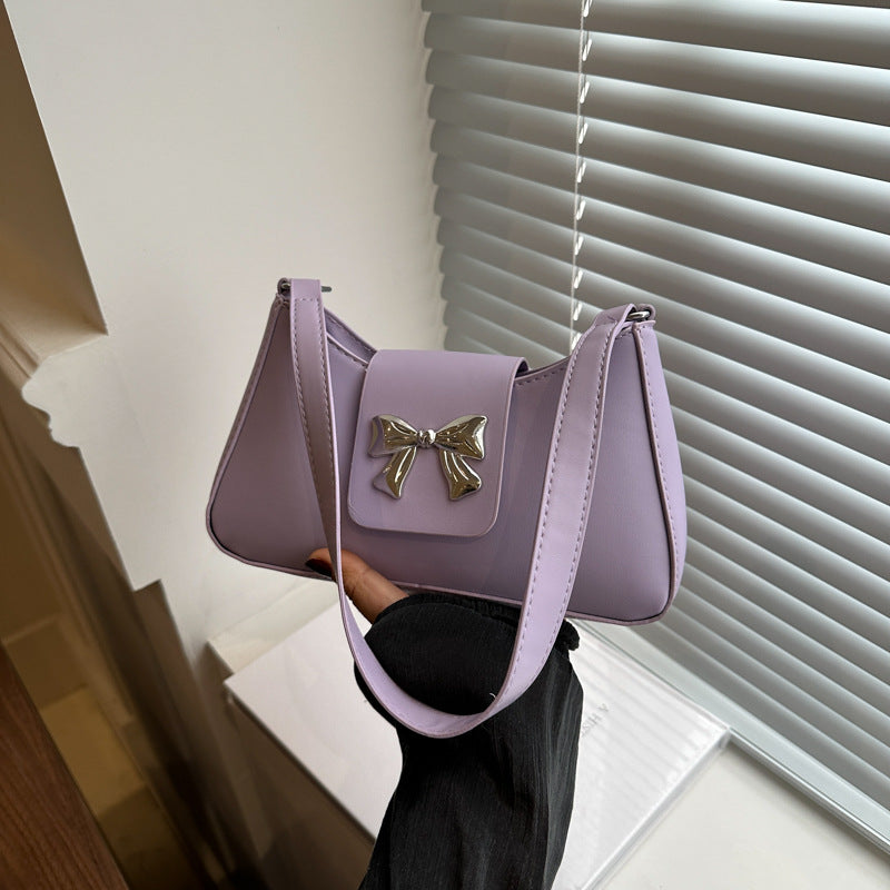 Korean Style Versatile Bag for Women2025Spring New Trendy Fashionable Single Shoulder Bag with Bowknot ins Underarm bag