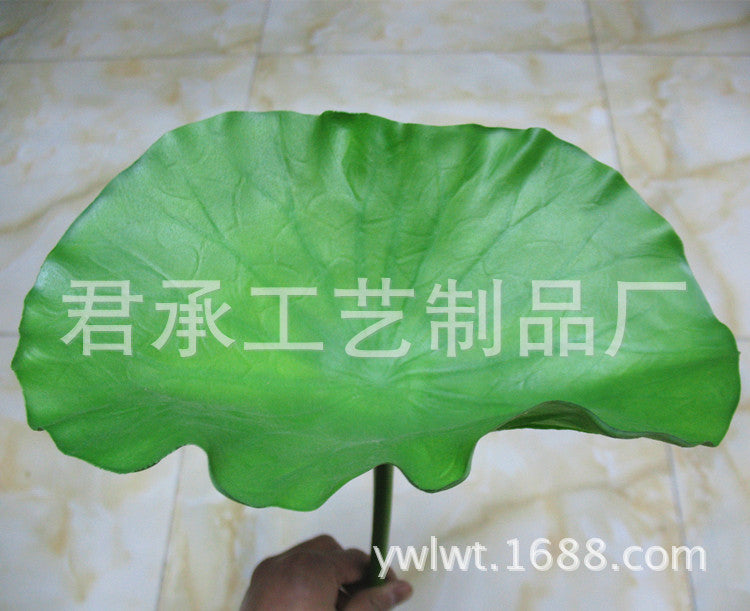 PU Lotus Leaf with Stem Artificial Lotus Leaf Lotus Bud Lotus Pod Chinese Countryside Style Buddhist Hall Decorative Flower Directly from Manufacturer