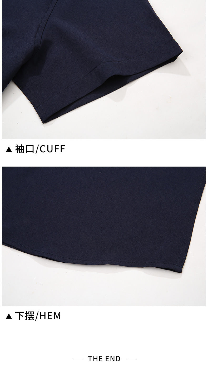Plus Size Men's Clothing Fat Guy Summer Thin Short Sleeve Shirt Fat Brother Business Casual Loose Slightly Elastic Solid Color Professional Shirt
