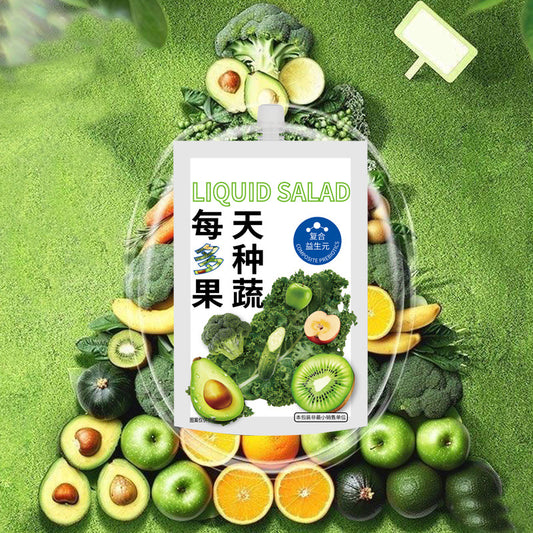 Liquid Salad100ml/Bag Dietary Fiber Meal Replacement Plant-Based Drink Source Fruit and Vegetable Drink Kale Green Juice Beverage