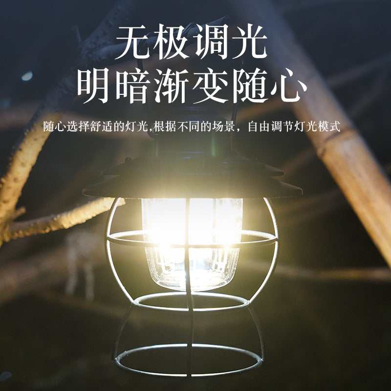 New Outdoor Retro Camping Light Outdoor Strong Light Camping Light LED Tent Lantern Portable Camp Lighting Lantern