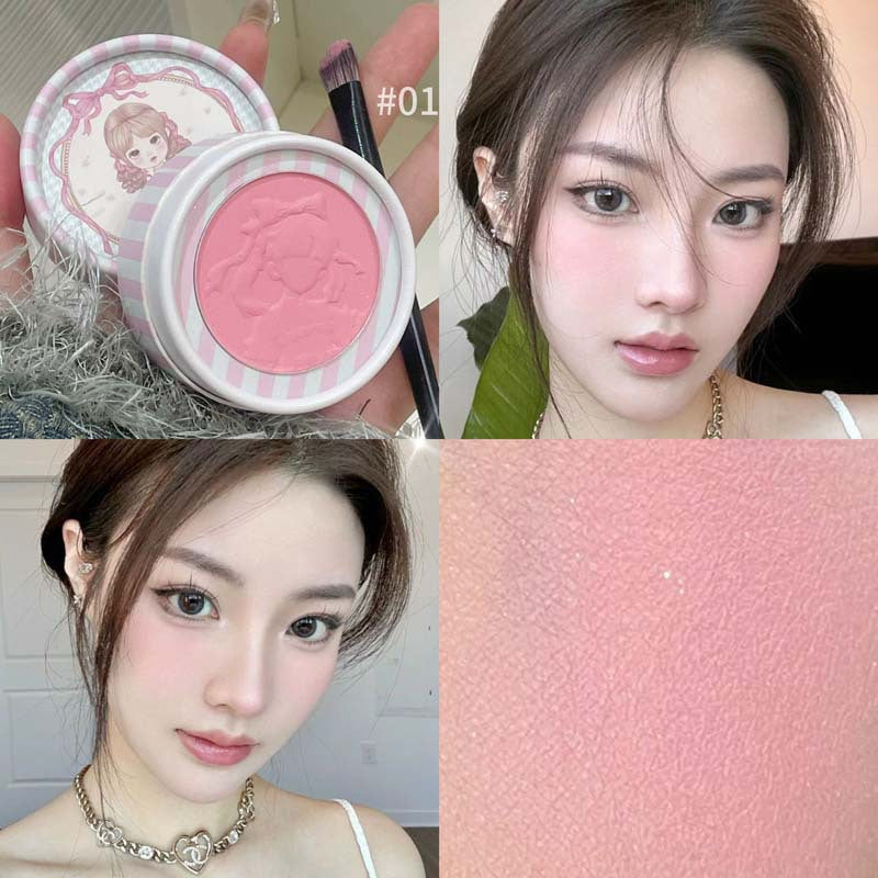 HERORANGE Little Fairy Embossed Blush Colorful Pure Desire Blush Purple Fine Shimmer Matte Contour Atmosphere Rouge595