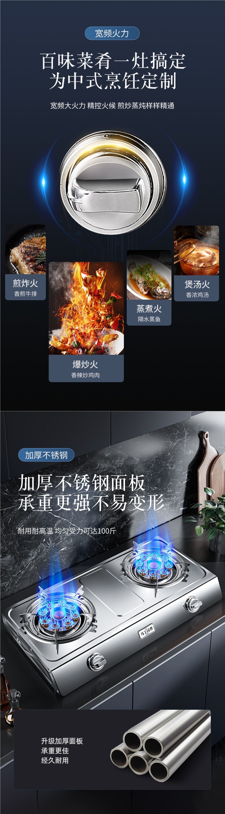 Gas Stove Double Burner Household Countertop Liquefied Gas Stove Gas Stove Natural Gas Flameout Safety Old Style Energy-saving High Heat Double Burner Stove