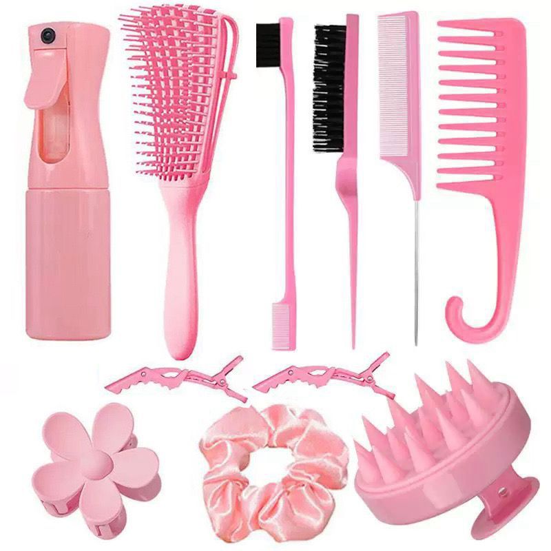 Manufacturer27Hair Washing Brush Scalp Massage Spray Bottle Dispenser Hollow Comb Styling Smooth Hair Comb Hairdressing Set