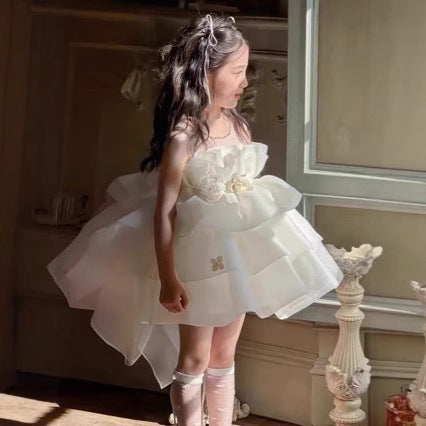 Floral Birthday Princess Puffy Skirt Dress