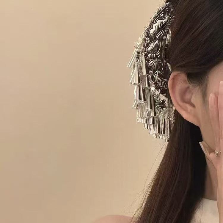 Guizhou Miao Silver Hair Accessories Southwest Ethnic Minority Dong Step Shake Hairpin Hair Accessories Hairpin Costume Accessories for Women