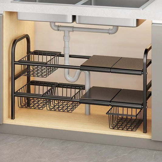 Under Sink Storage Rack Organizer Bathroom Cabinet Under Washbasin Kitchen Cabinet Inner Layered Bathroom Organizer Shelf