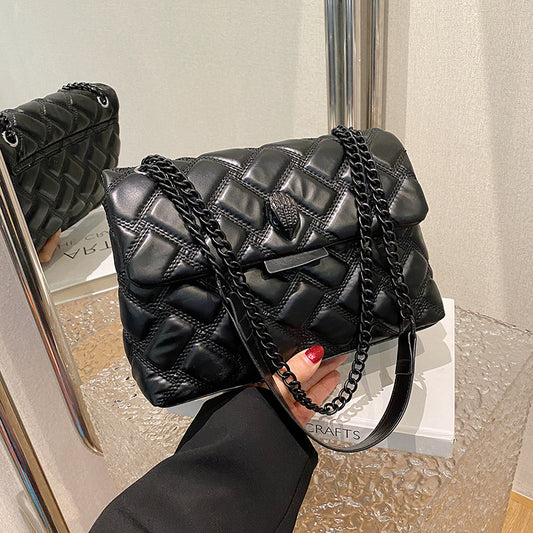 Single-shoulder crossbody bag a versatile diamond-patterned women’s for daily