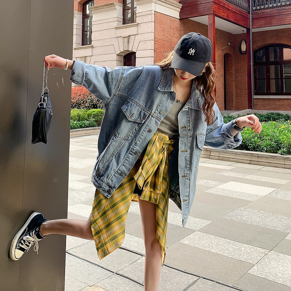 Amazon New Loose Denim Jacket for Women bf Embroidered Plus Size Cardigan Jacket Trendy Denim Jacket