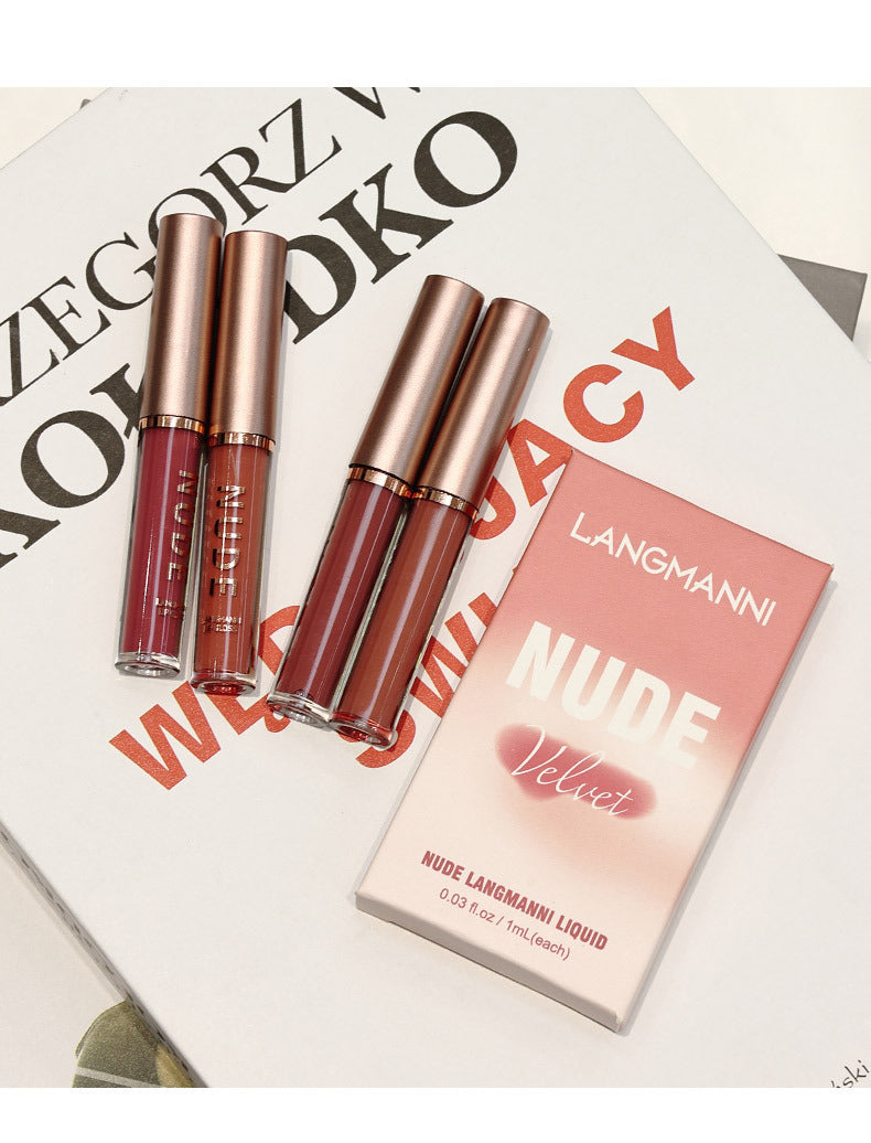 Langmanni16Lip Gloss Set Matte Velvet Four-Pack Lip Gloss Set