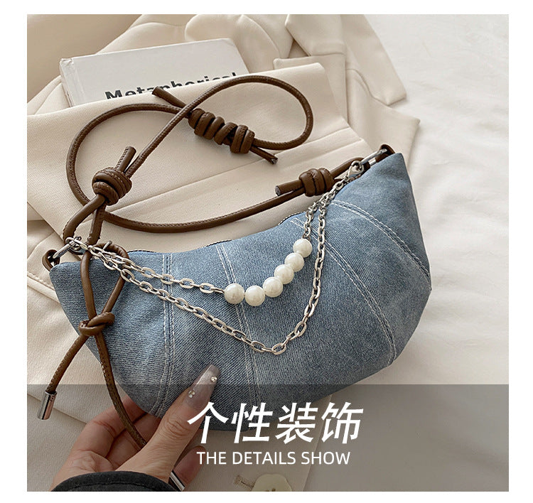 French Niche Ox Horn Bag for Women Shoulder Bag2025New Fashion Dumpling Bag Versatile Simple Crossbody Bag Export