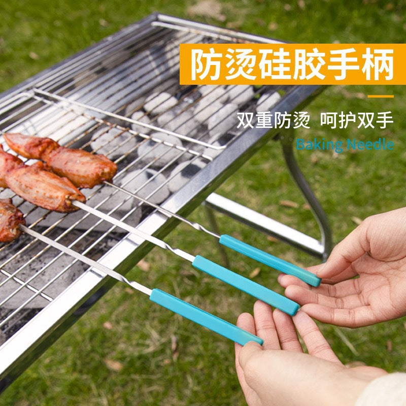 Portable BBQ Grill Outdoor Charcoal Folding BBQ Rack Stainless Steel Thickened BBQ Stove BBQ Barbecue Utensils