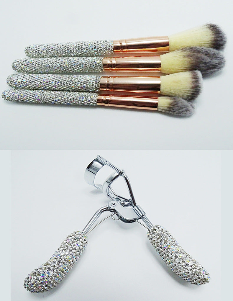 Foreign Trade New22Makeup Brush Set18Makeup Brush with Rhinestones Beauty Tool Contour Brush with Rhinestones