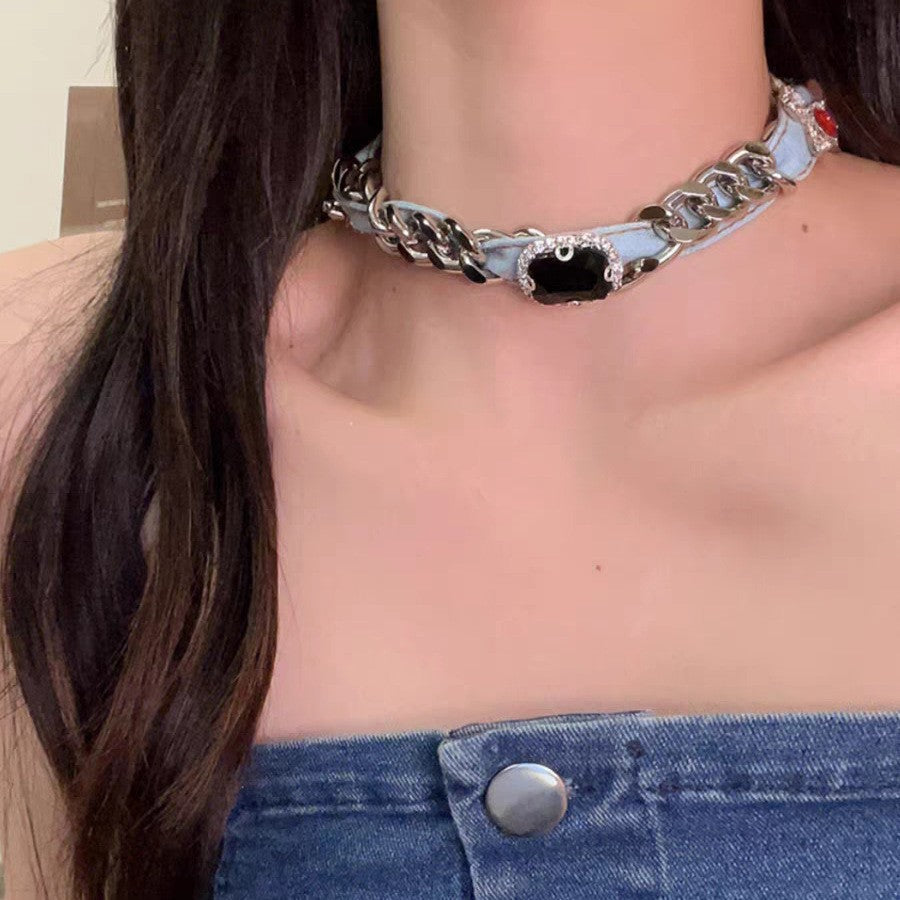 Light Luxury Niche Design Y2K Necklace Bracelet Set Elegant Versatile Sweet Cool Spicy Girl Choker High-end Collarbone Chain
