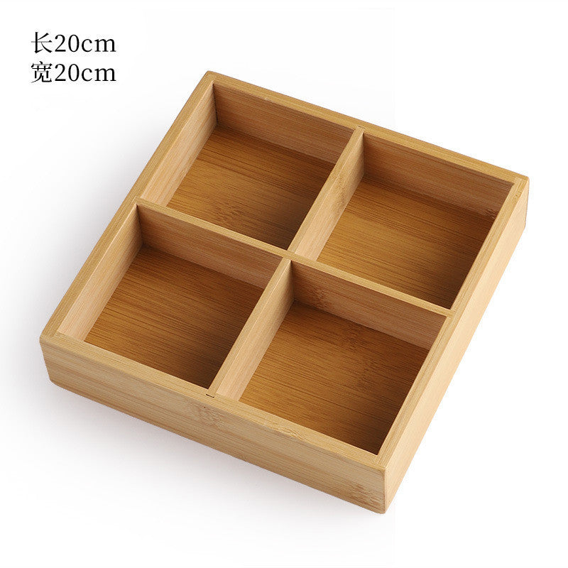 New Style Tea Brewing Tray with Four, Six, and Nine Grids for Fruit and Snacks, Bamboo Wooden Tray for Dried Fruits