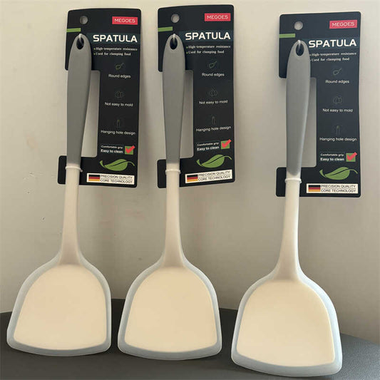 Upgraded and useful！High temperature resistant color-blocking food-grade silicone spatula！Special cooking spatula for non-stick pans at home