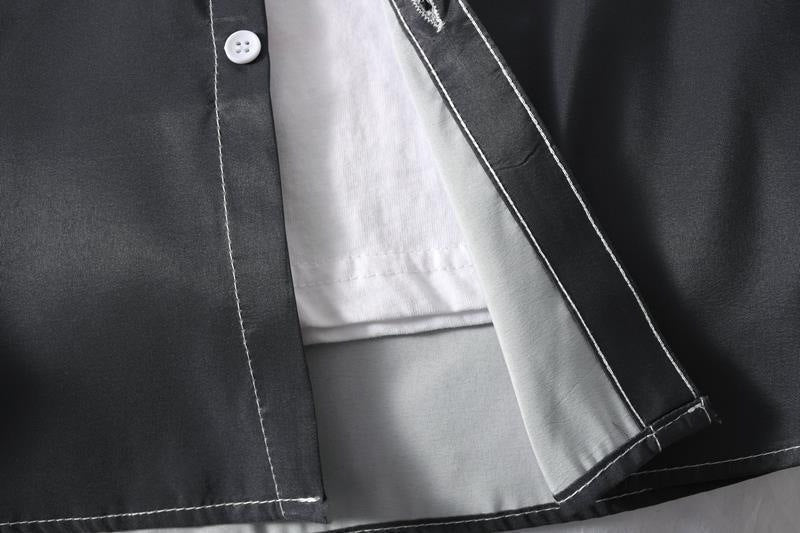 Romantic2025New Gradient Color Shirt for Men Korean Version Loose Trendy Stylish Casual Long Sleeve Shirt